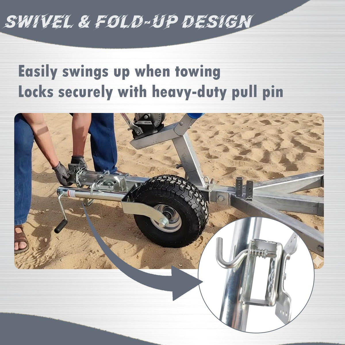 Heavy-Duty Swivel Trailer Tongue Jack 2000 lbs P3989
