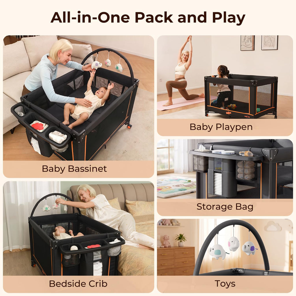 Portable Foldable Playard with Mattress and Storage Bag V8188