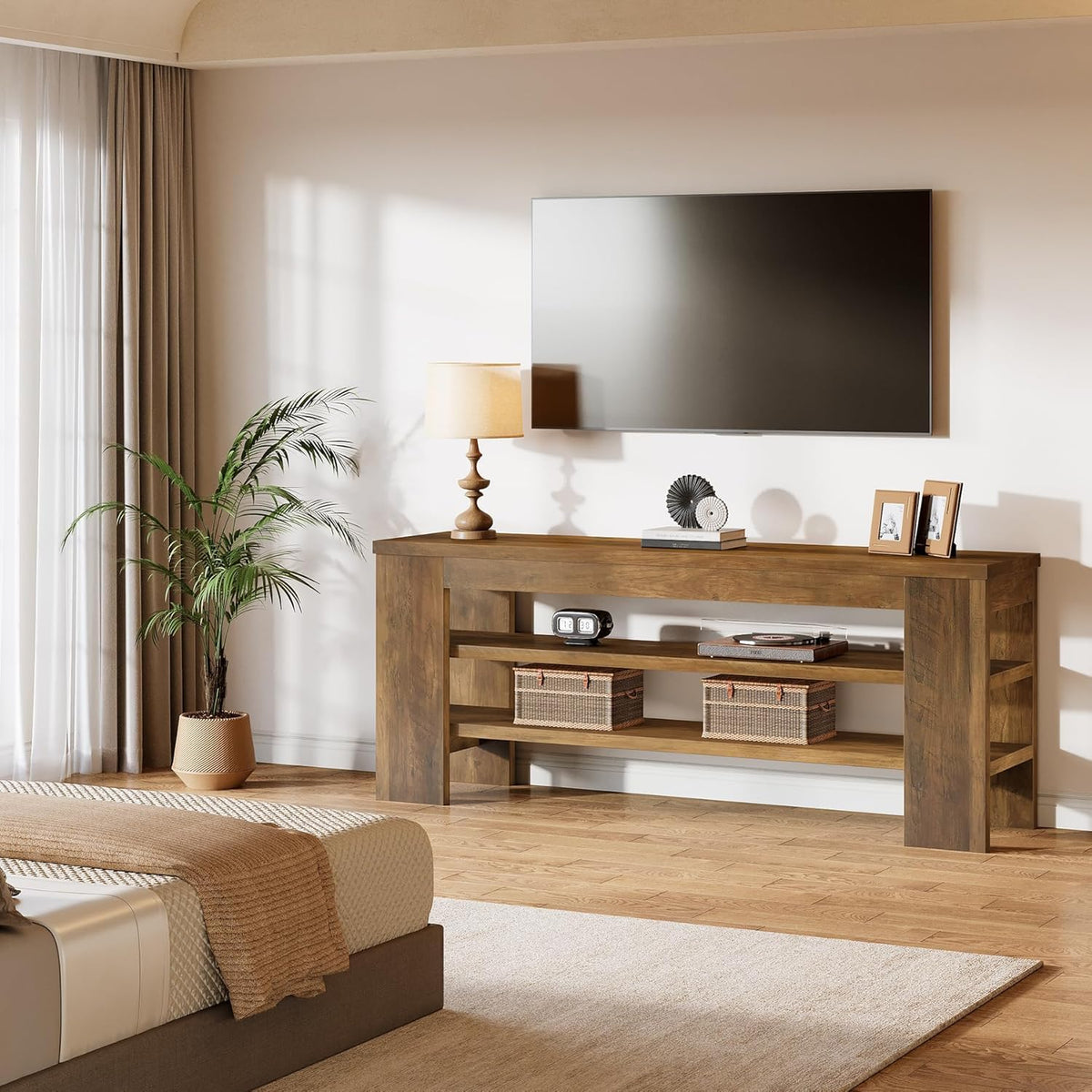 47" TV Stand with 3-Tier Open Storage Shelves N34124