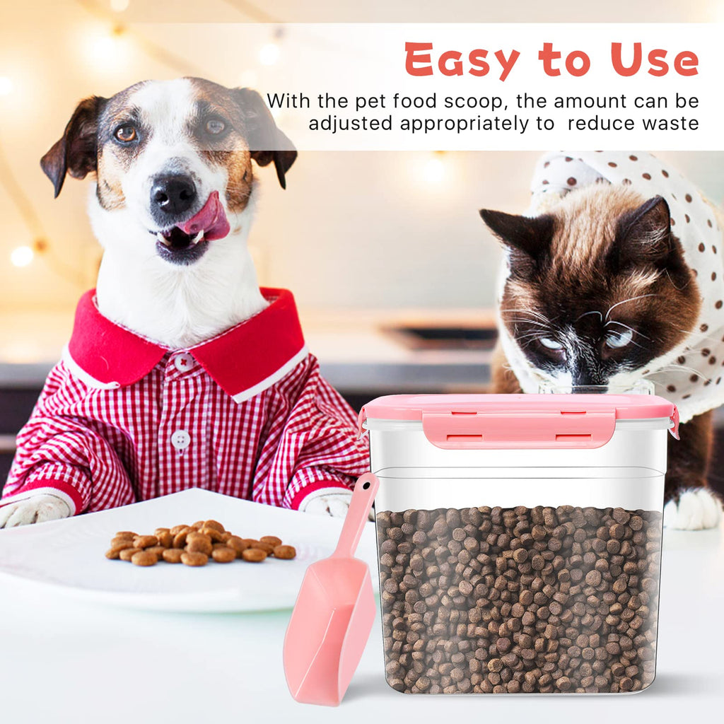 3 Pieces Plastic Pet Food Storage Containers with Spoon N1269
