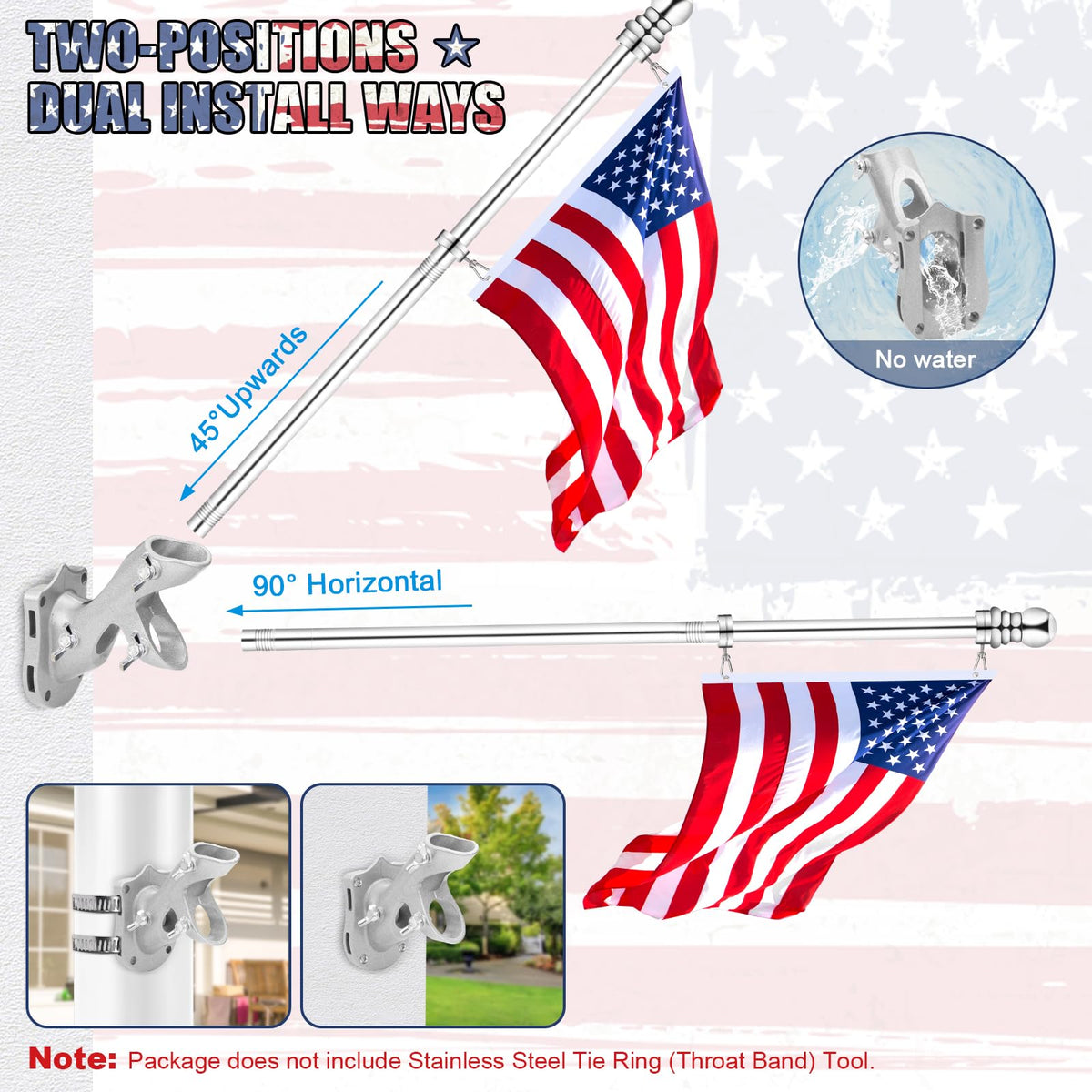 6 FT Stainless Steel Spinning Flag Pole N2580