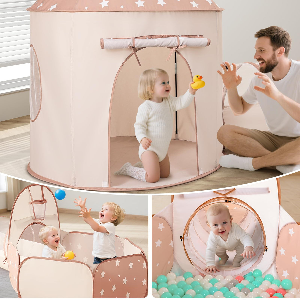 Kids Tent with Crawl Tunnel and Ball Pit A182