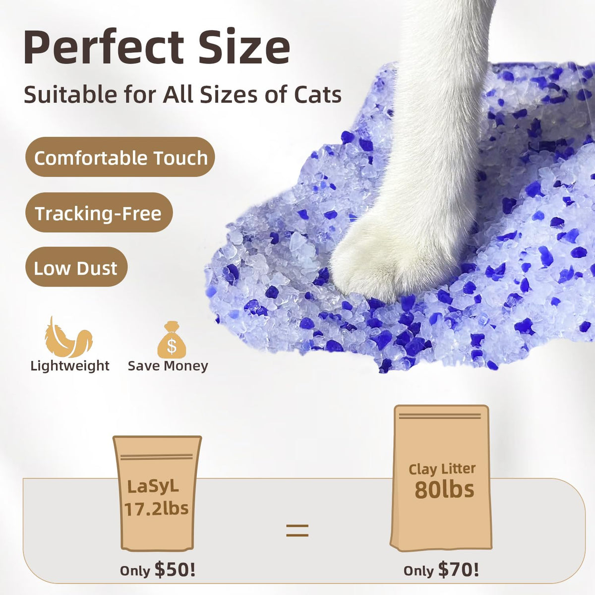 Crystal Cat Litter Silica Gel Non-Clumping Unscented 17.2 lb O73103