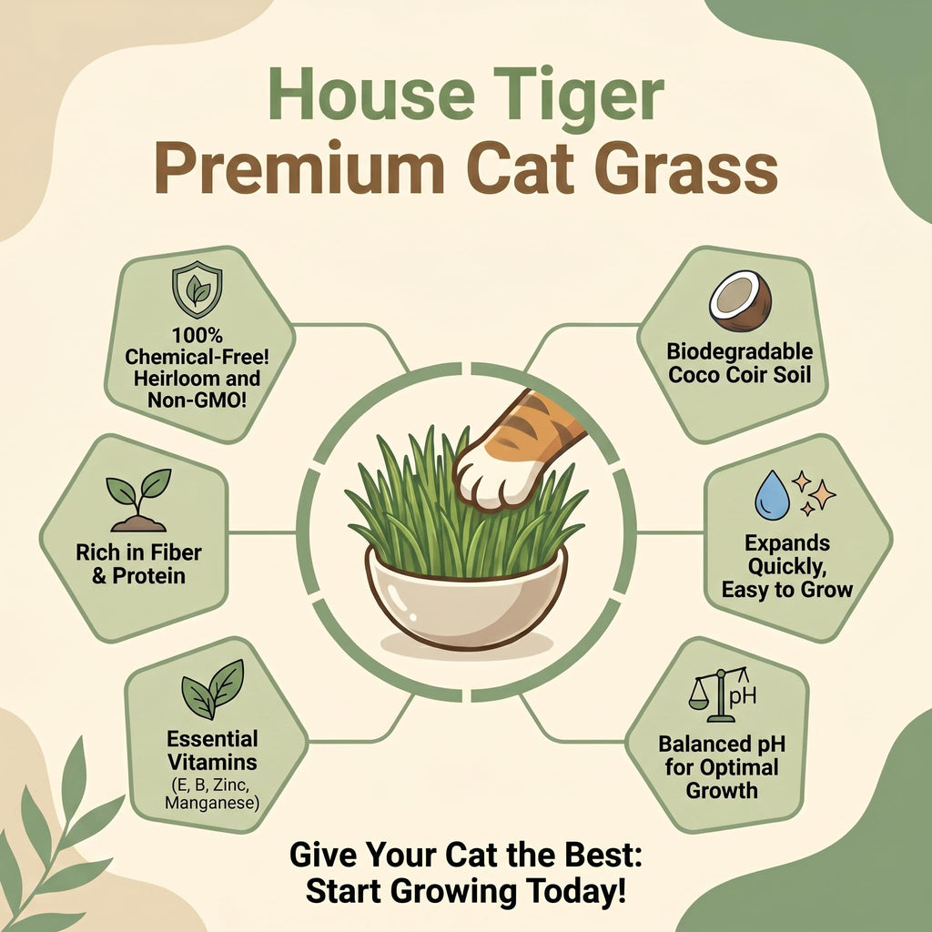 Cat Grass Gift Set with Self-Watering Pot & 3-Pack Refill O9733