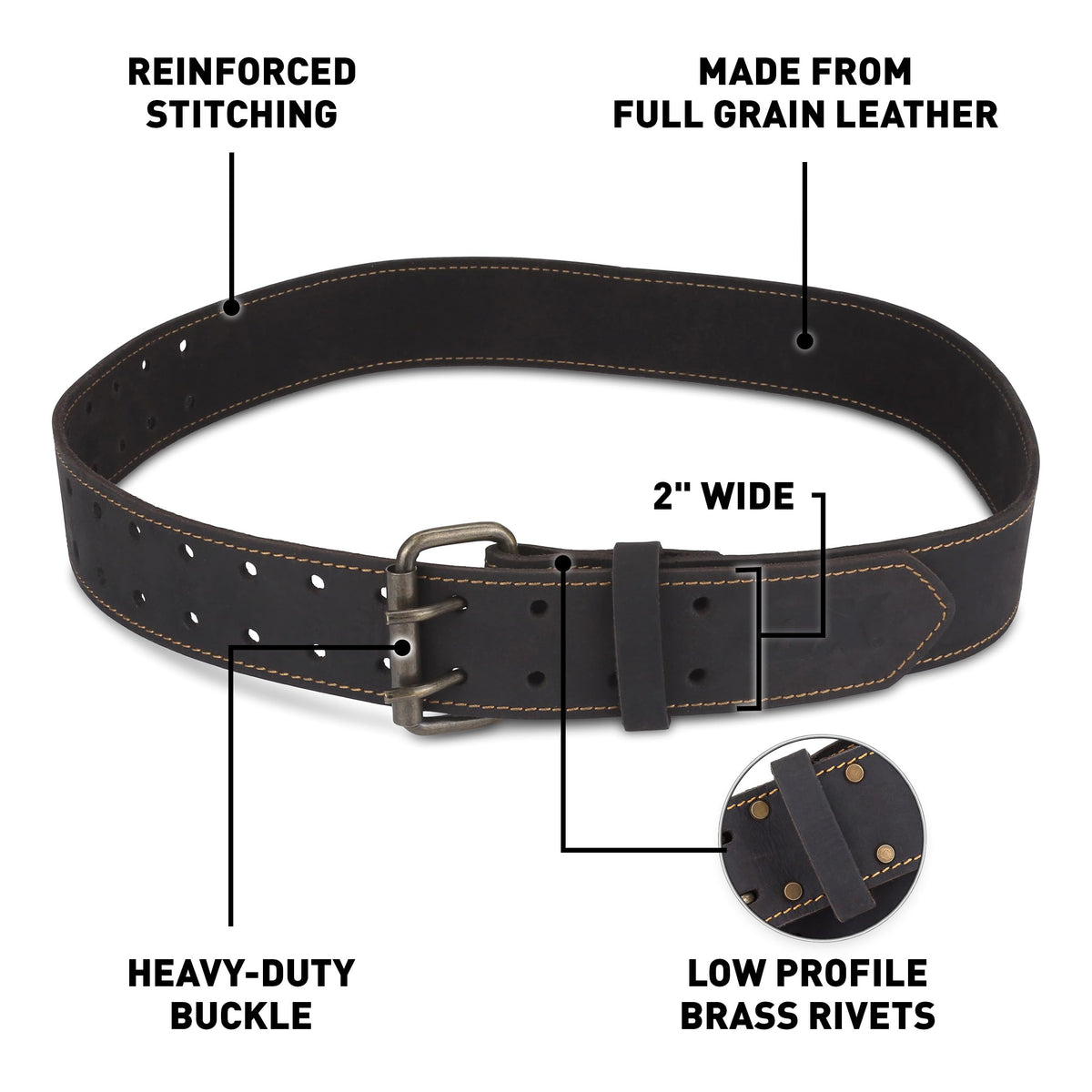 2 Inch Leather Tool Belt U356