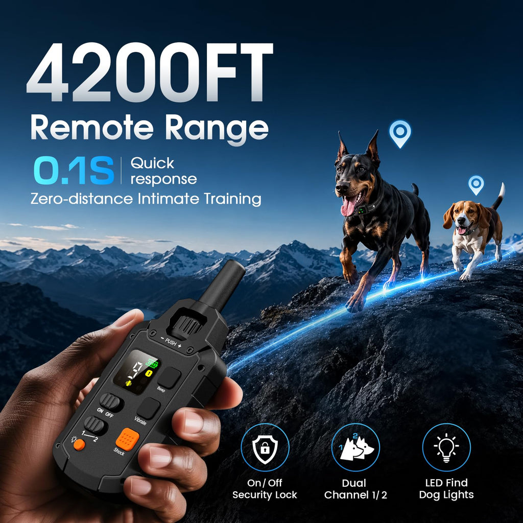 2 Dogs Waterproof Dog Training Collar with Remote O9809