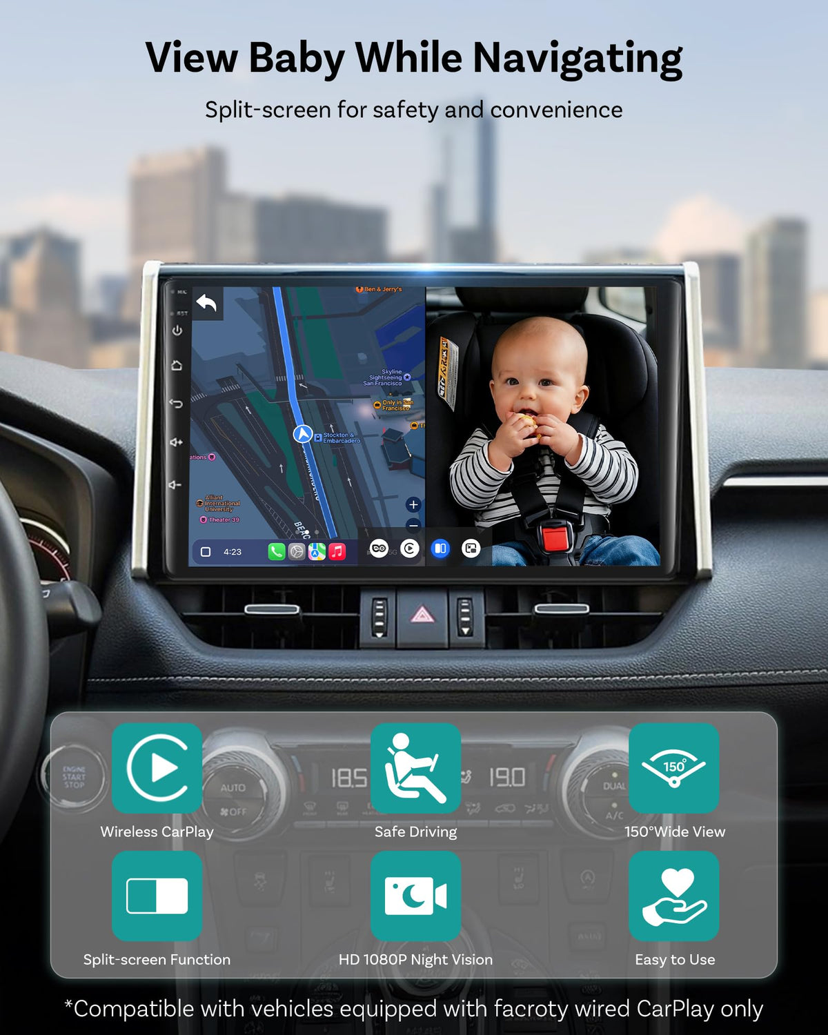 Baby Car Camera with HD Night Vision D70539