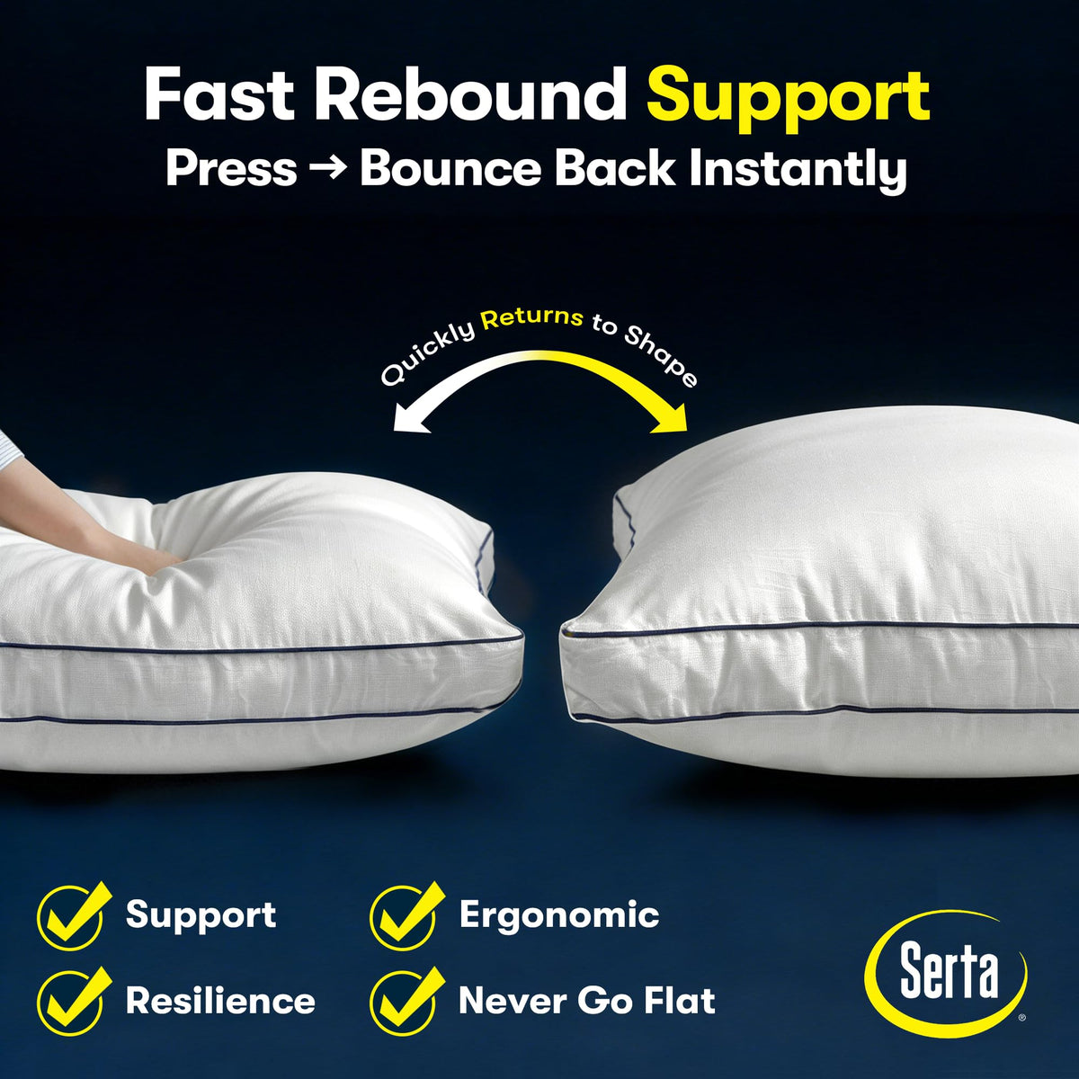 Queen Size Set of 2 Bed Pillows D324