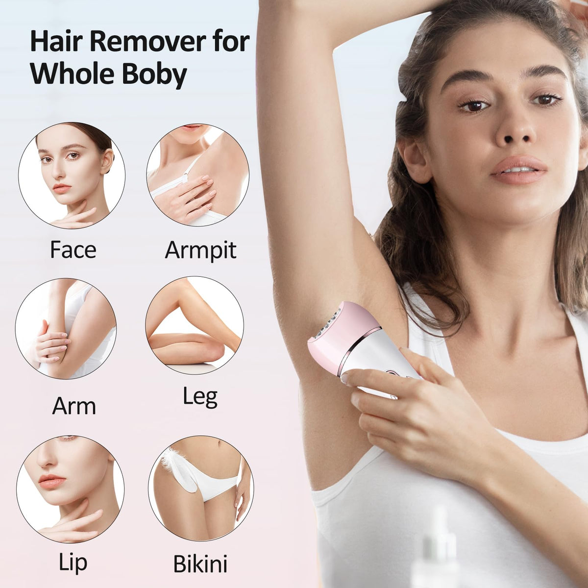6 in 1 IPX7 Waterproof Rechargeable Epilator O4465