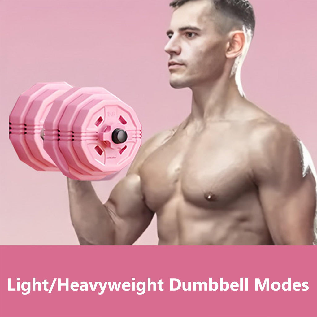 Adjustable Dumbbells Set 2 in 1 Free Weights Dumbbell Barbell Set E53235