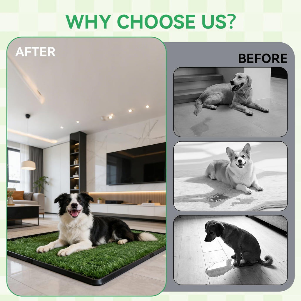 20x30 Inch Artificial Grass Dog Potty Pad with Tray T4280