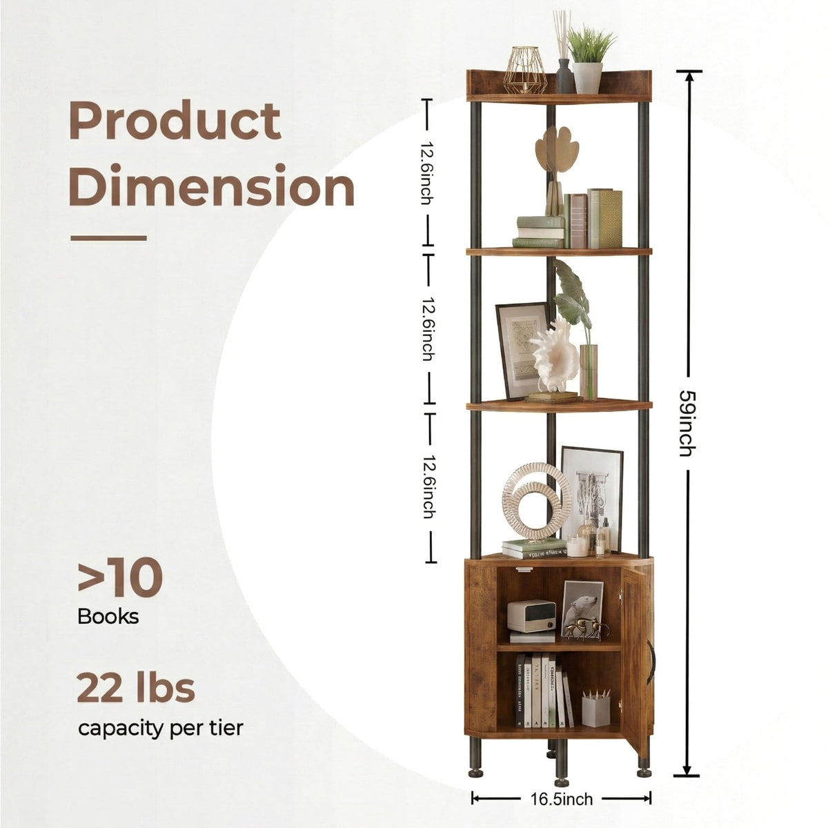 5-Tier Corner Shelf Stand T389