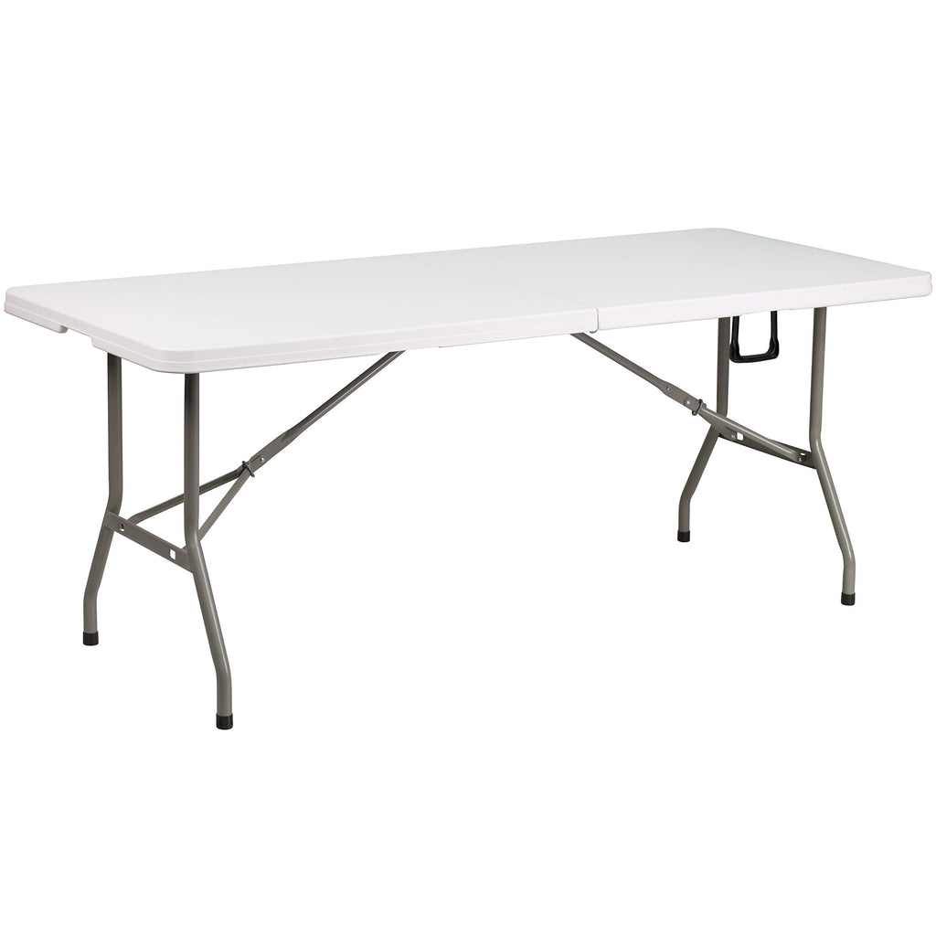 White 6-Foot Bi-Fold Plastic Folding Table Q995