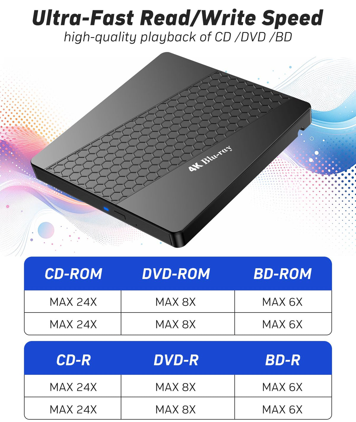 4k Blu Ray Drive with Carry Case J4352