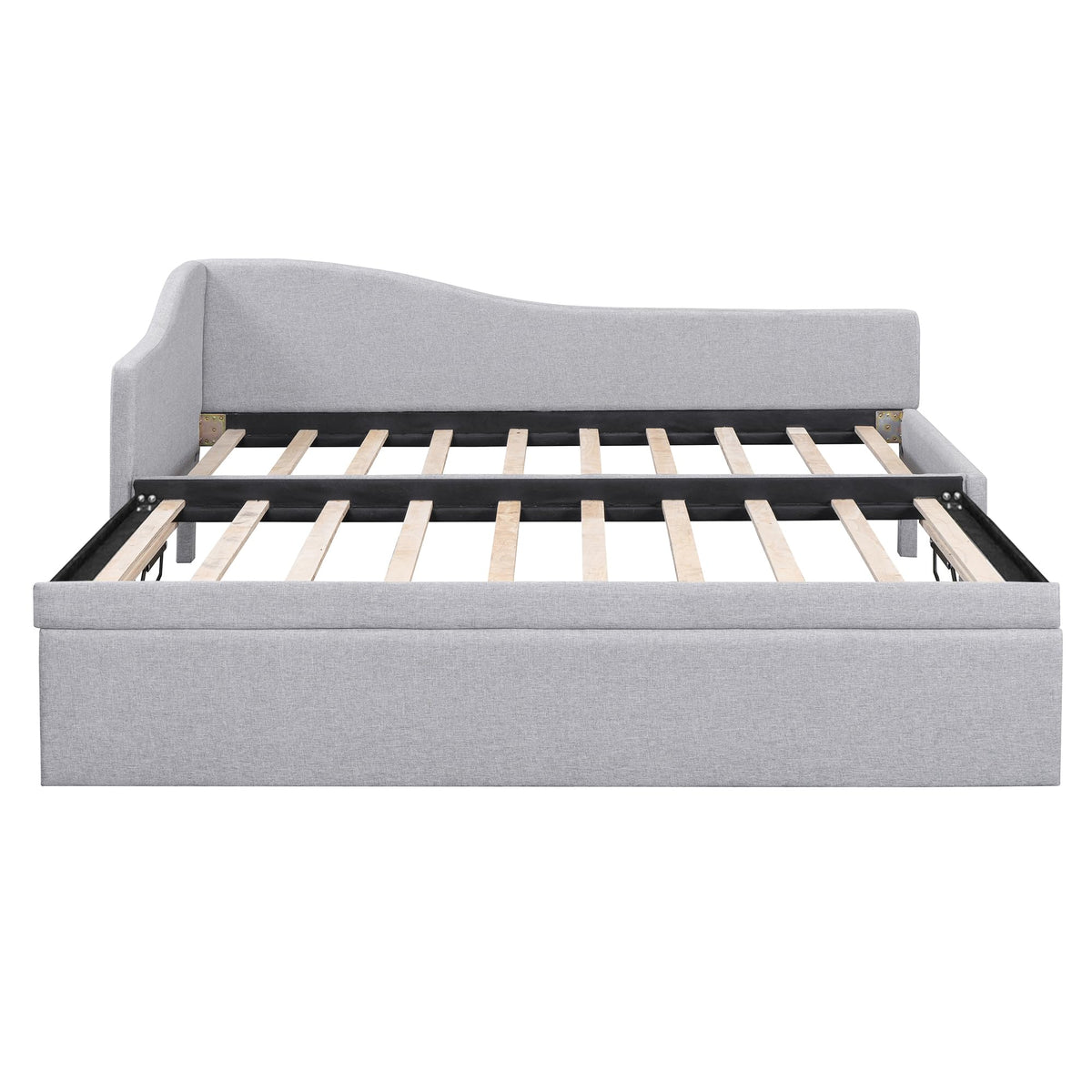 Twin Size Linen Upholstered Daybed with Pop up Trundle B9335