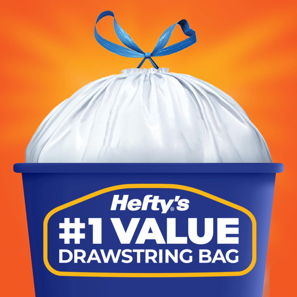 13G Tall Kitchen Trash Bags, White, Unscented, 90ct X524