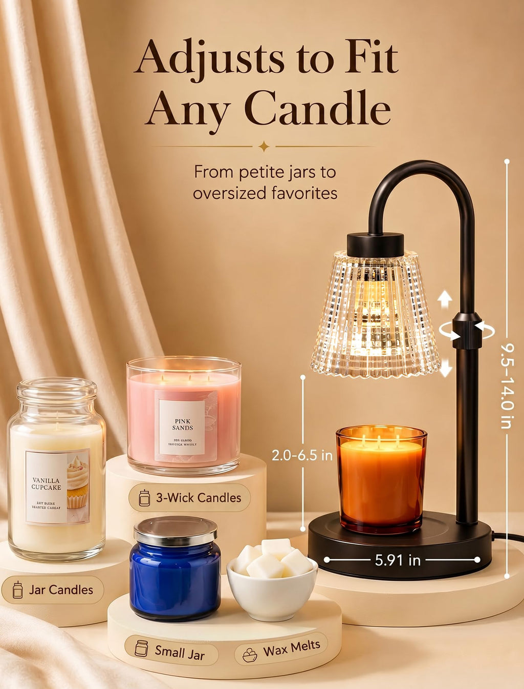 Candle Warmer Lamp with Timer and Dimmer C526