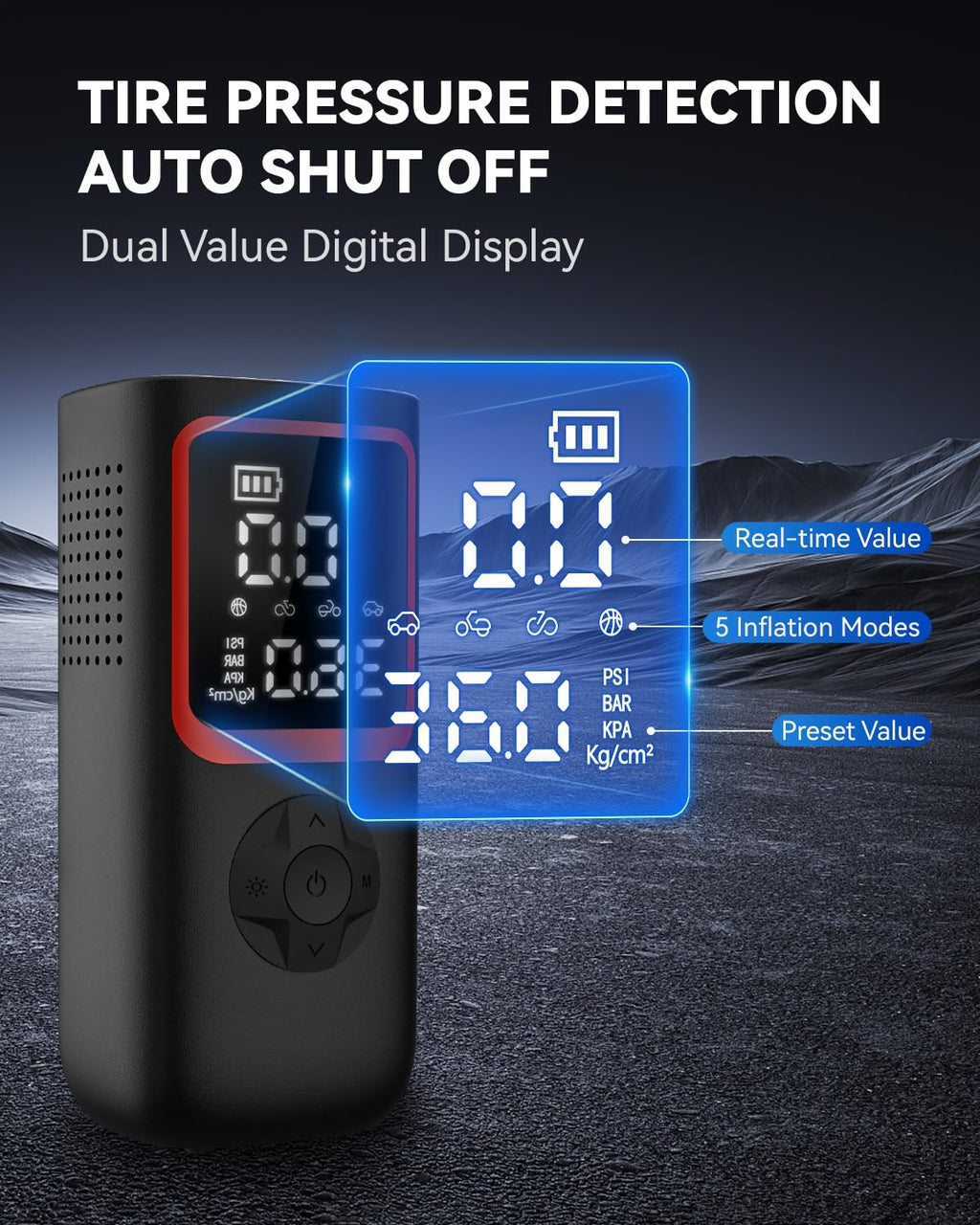 150PSI Portable Tire Inflator Air Pump V8960