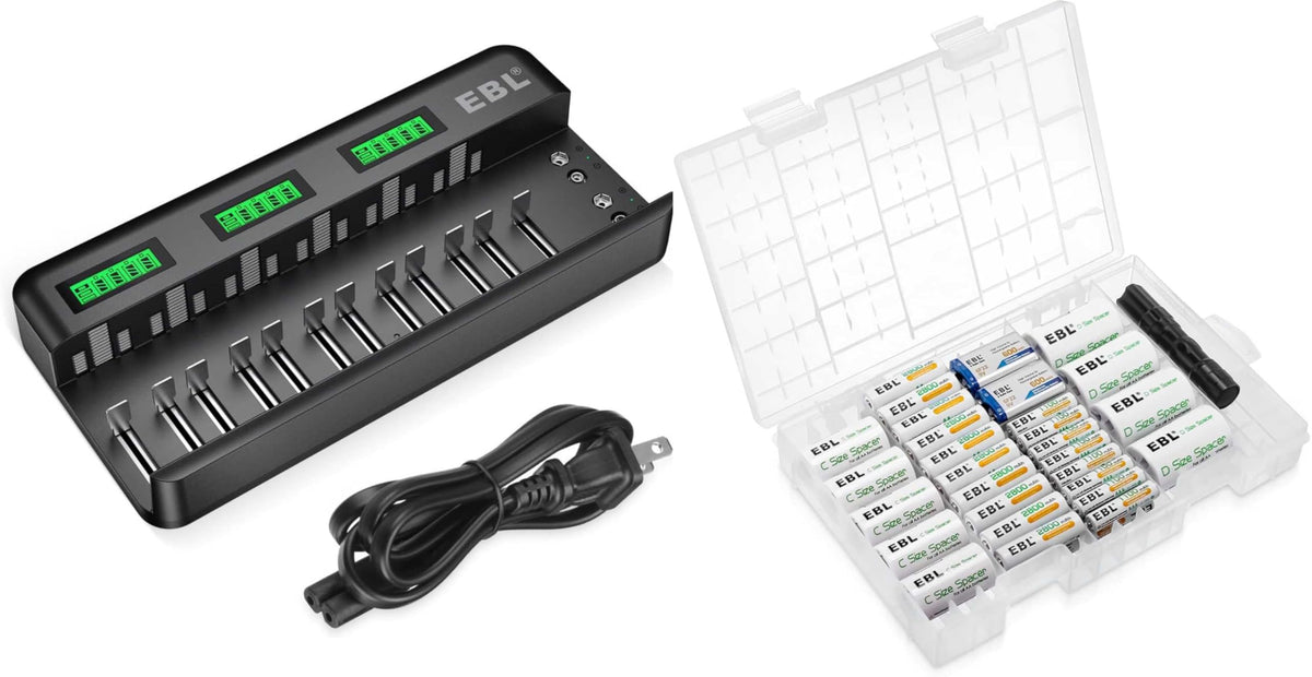 12+2 Bay Universal Rechargeable Battery Charger P7441