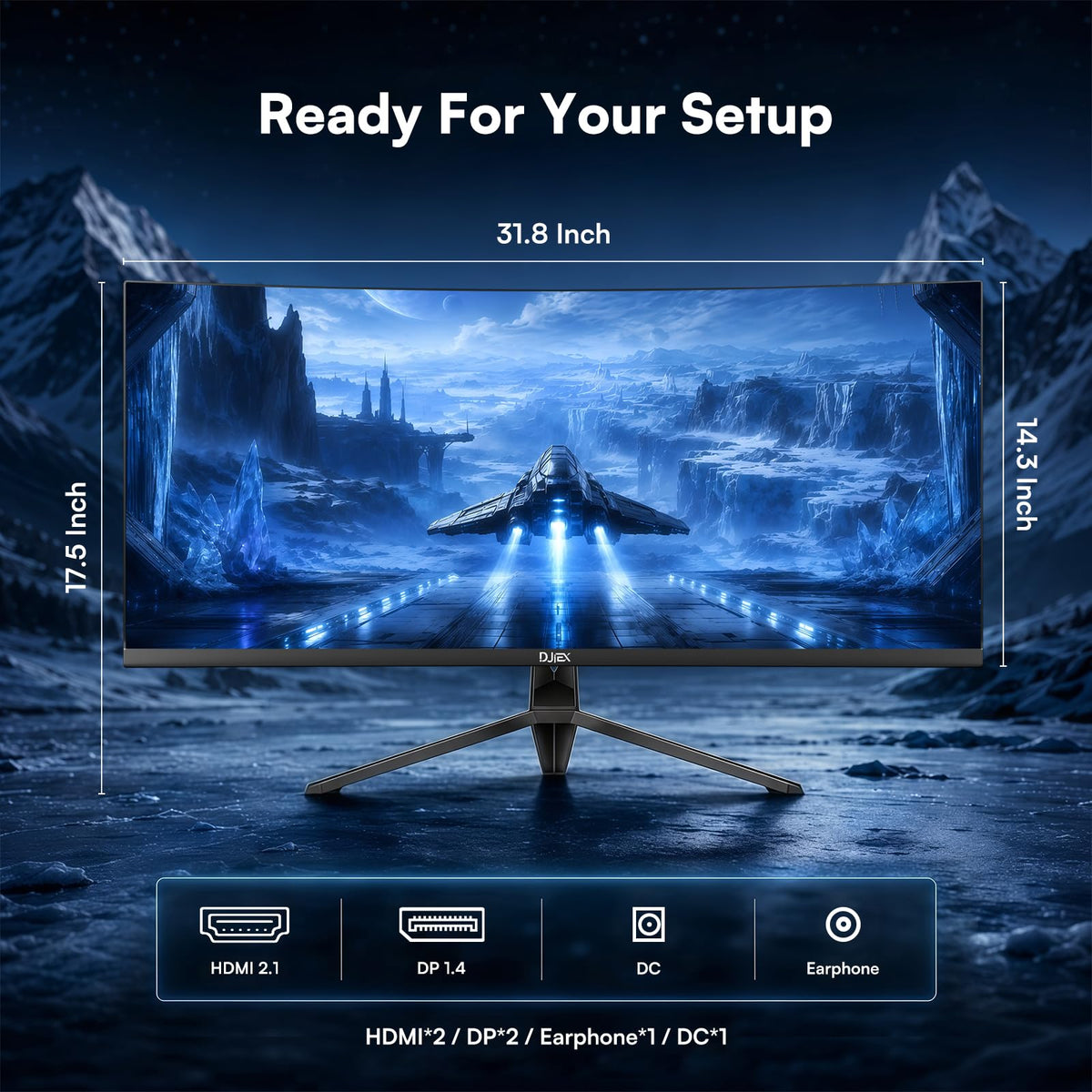 34 Inch Ultrawide Curved Gaming Monitor WQHD 165Hz 1500R C439350