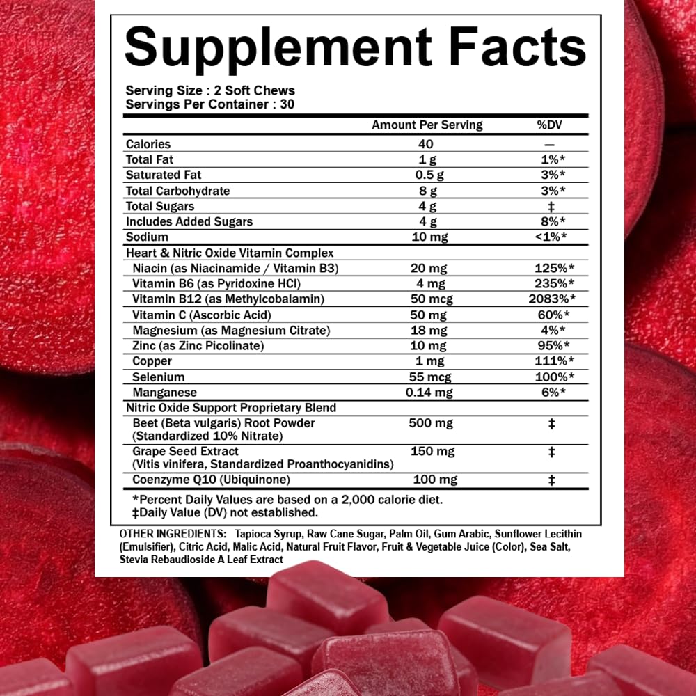 Beet Root Soft Chews 60 Count F7533