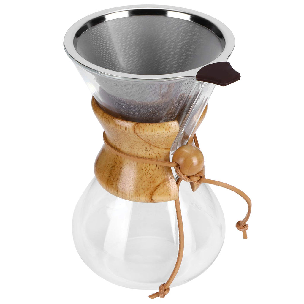High Temp Glass Coffee Drip Pot with Reusable Filter 600ml U42023