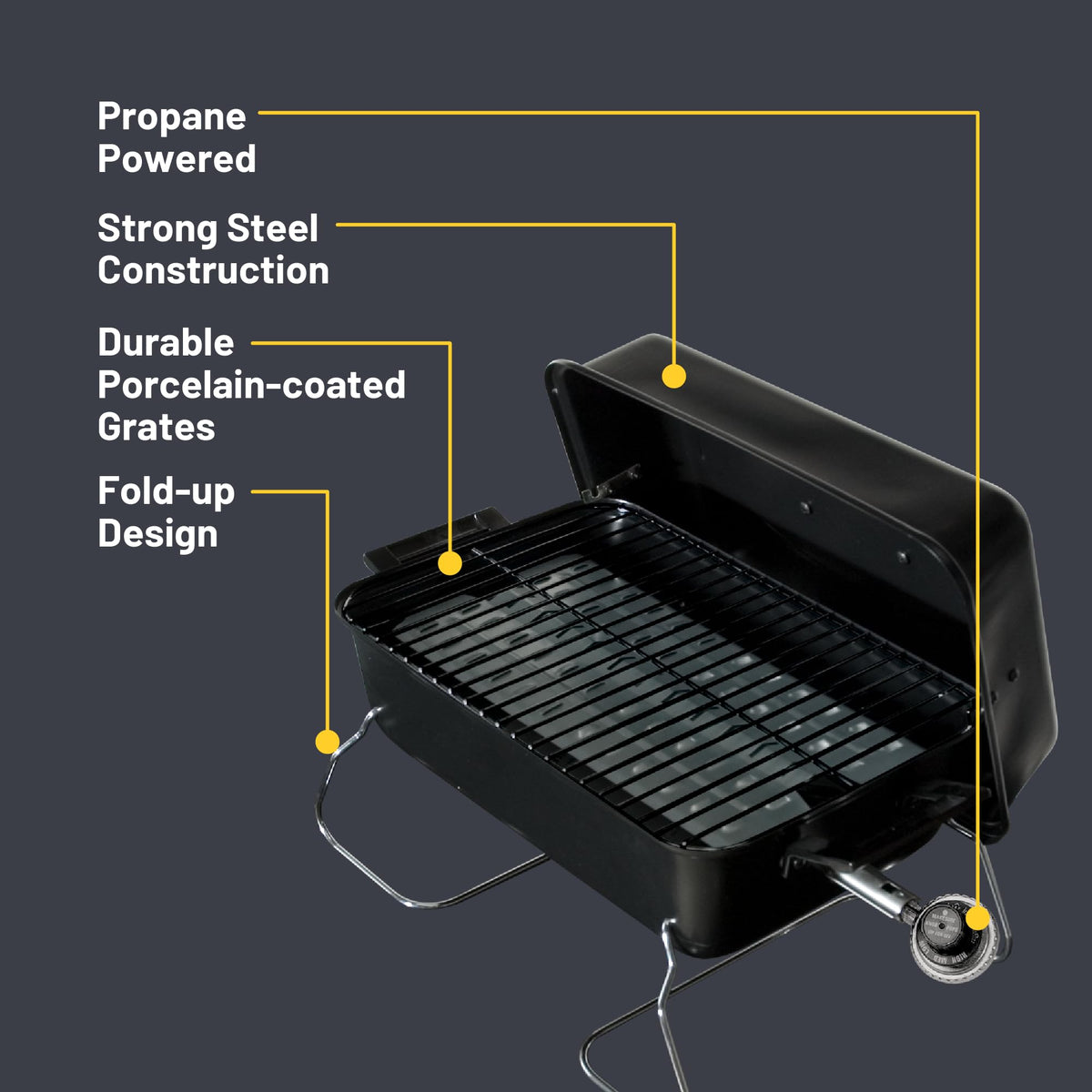 Portable 1-Burner Propane Gas Grill H1900