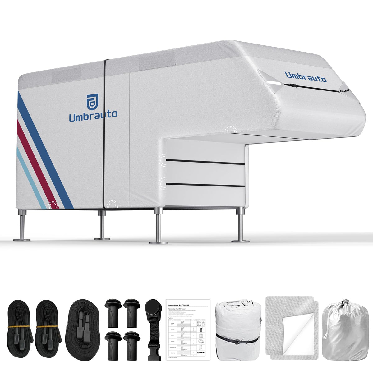 10–12FT Waterproof Oxford Truck Camper Cover with Straps & Air Vents K595532
