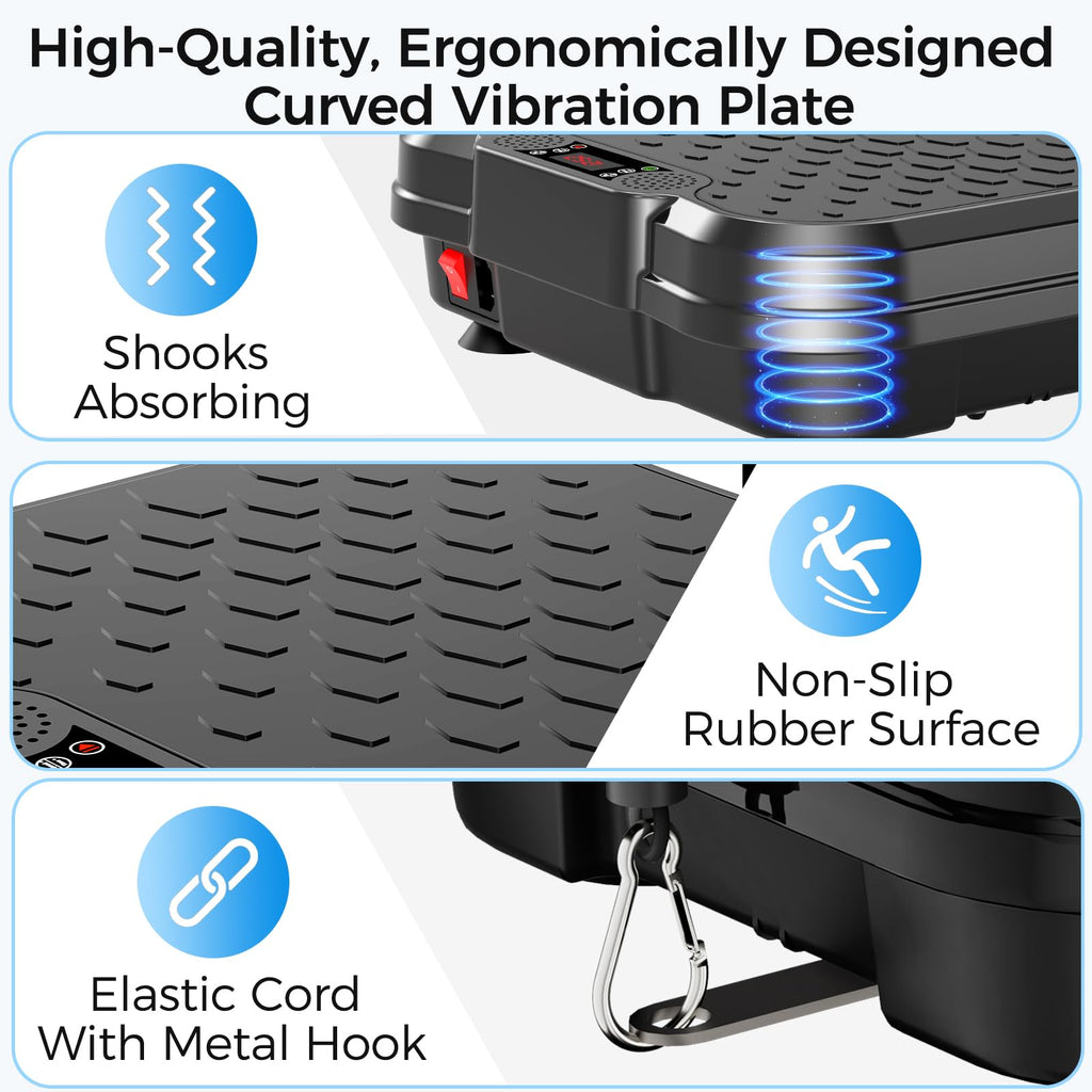 Vibration Plate Exercise Machine with Resistance Bands X947538