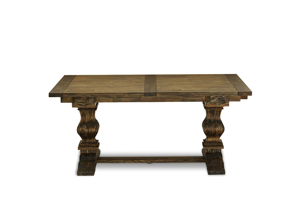 9 Piece Walnut Dining Table Set with 8 Grey Linen Chairs I600