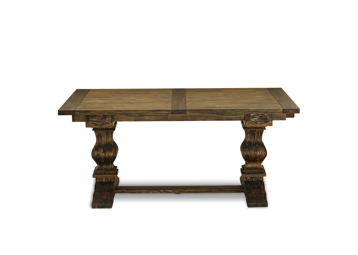 9 Piece Walnut Dining Table Set with 8 Grey Linen Chairs I600