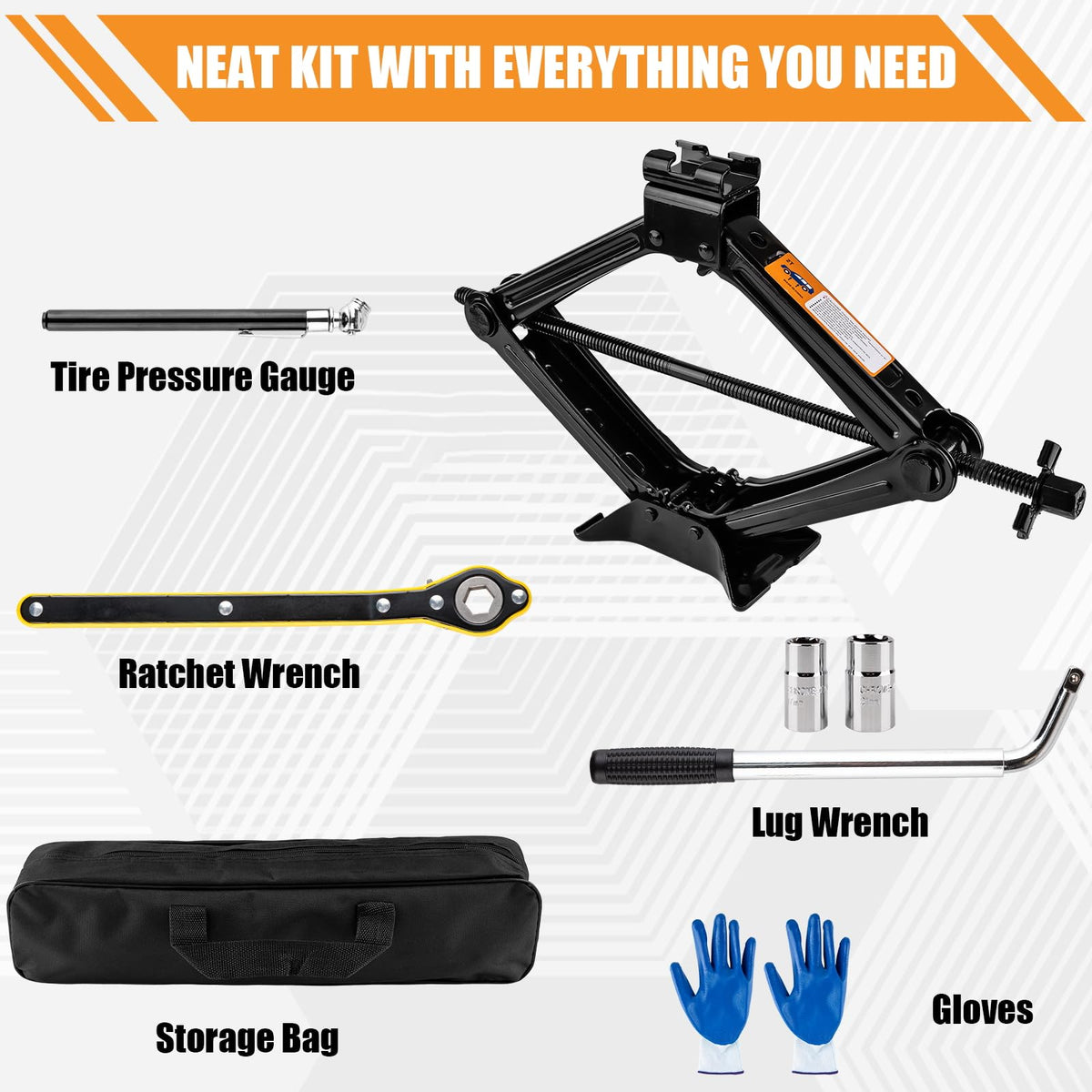 2 Ton Scissor Jack Kit with Lug Wrench V903