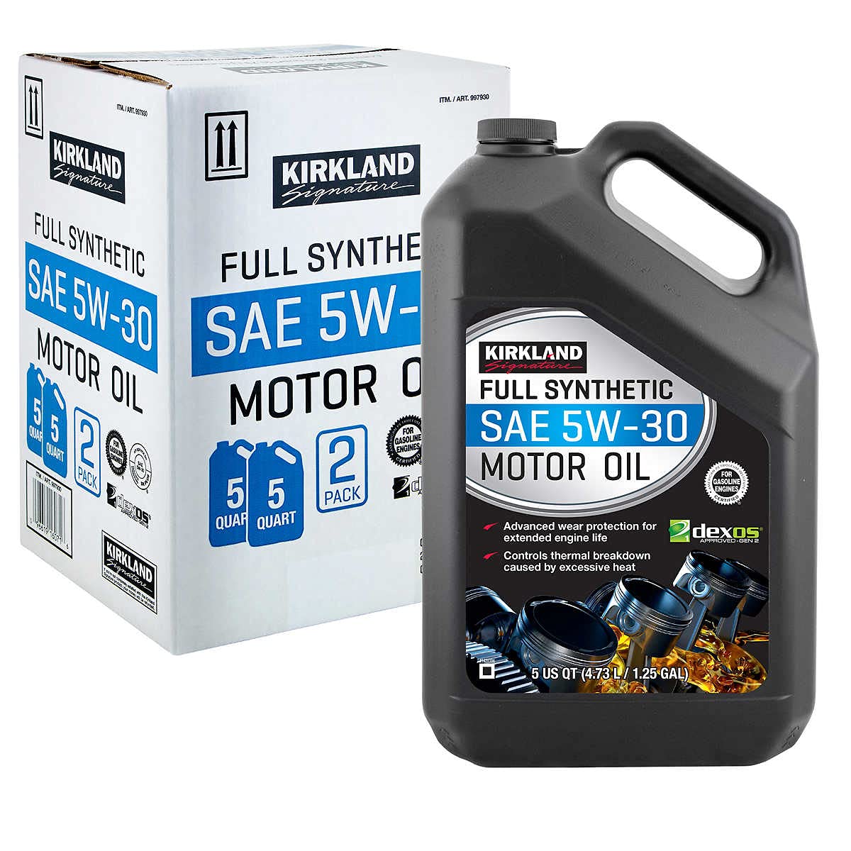 Full Synthetic SAE 5W-30 Motor Oil 5 Quart 2 Pack U23918
