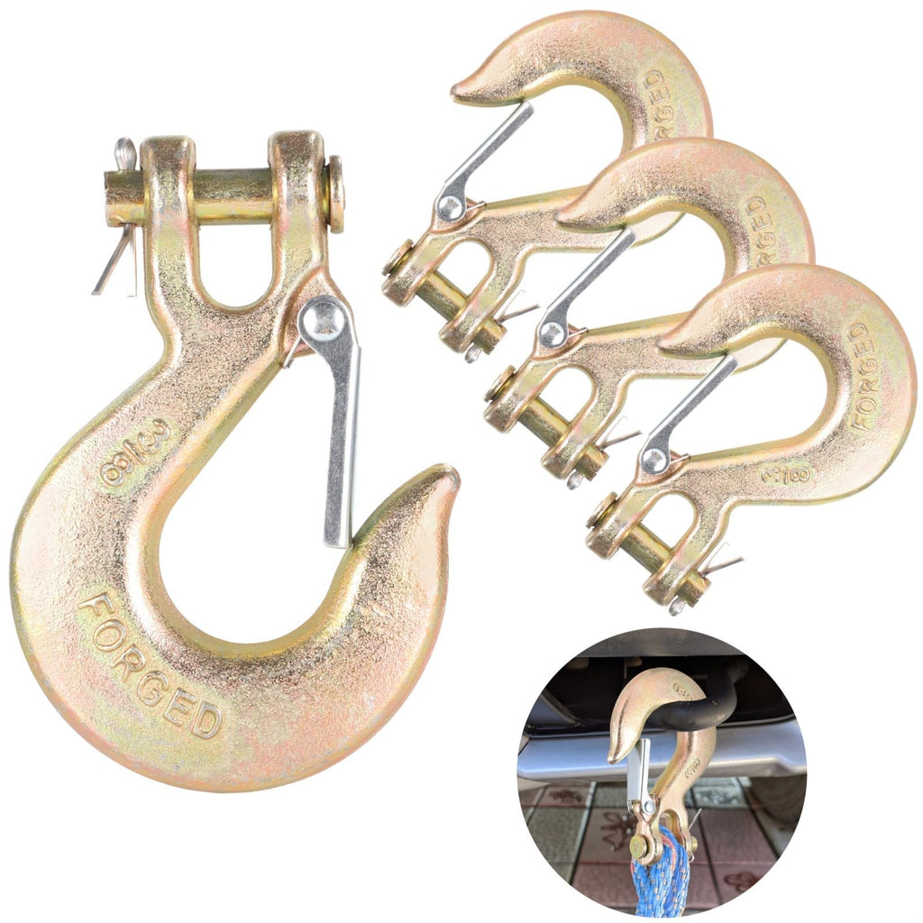 3/8-Inch Grade 70 Steel Clevis Slip Hooks 4-Pack Q75620