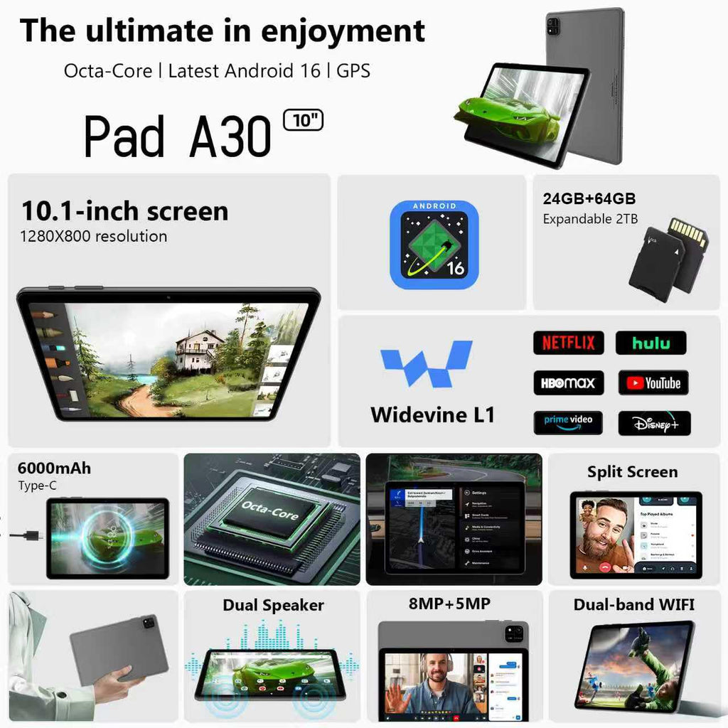 10 Inch Octa-Core Tablet with Keyboard Case Mouse Stylus J9009