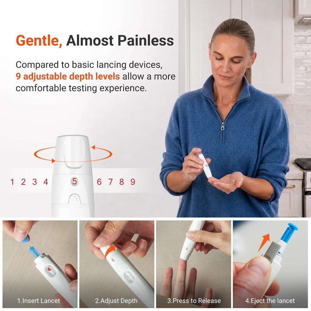 Wireless Smart Glucose Monitor Kit, 100 Strips & 100 Lancets K613707