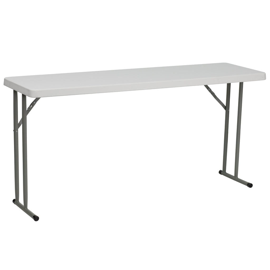 White Rectangular Plastic Folding Table H610873