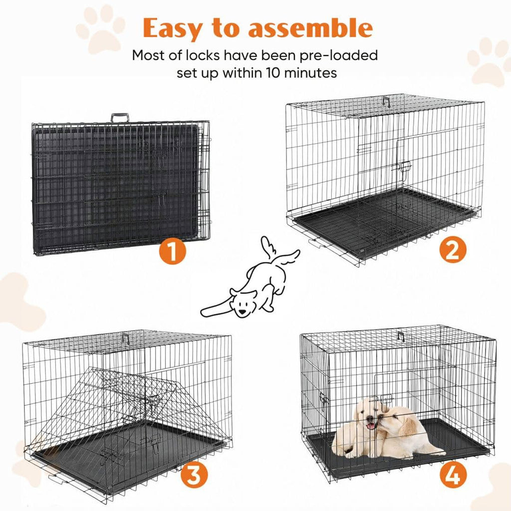 36 Inch Metal Dog Crate Kennel with Divider Panel H286