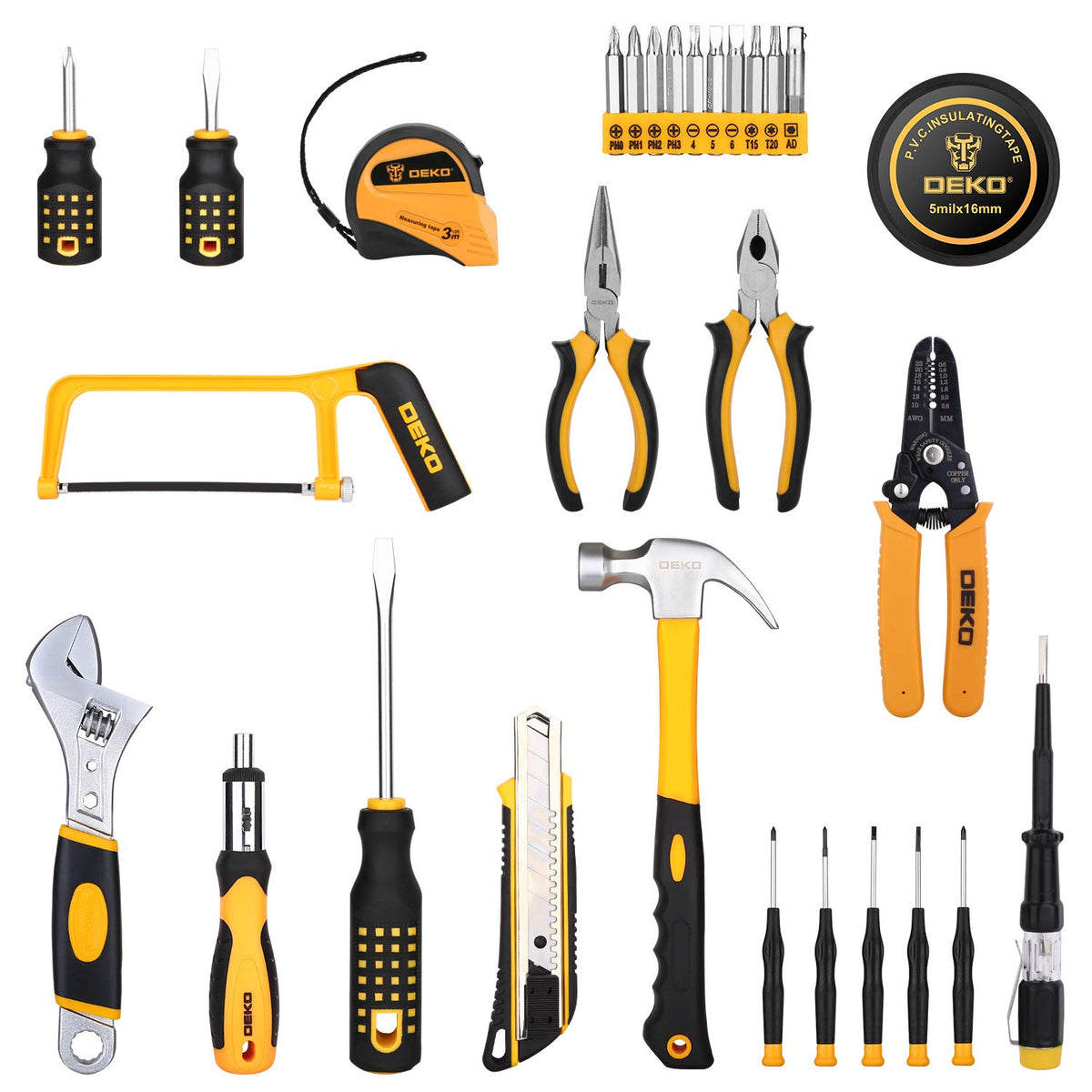 198 Piece Home Repair Tool Kit with Plastic Toolbox M6549
