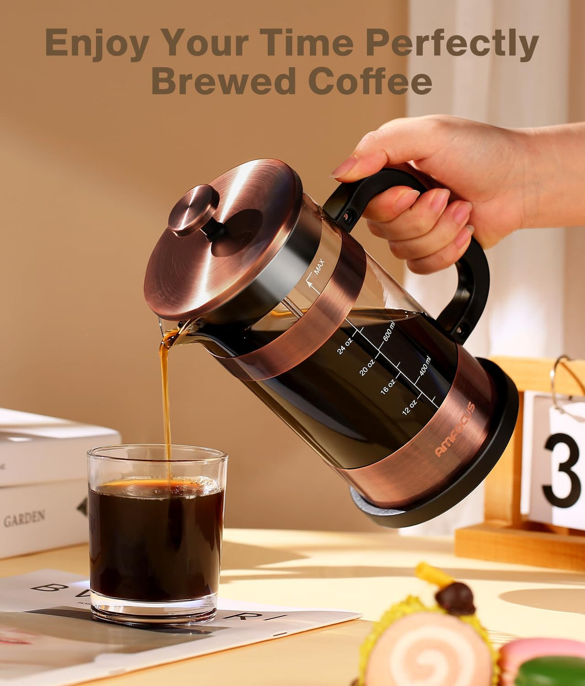 34 Ounce Stainless Steel French Press Coffee Maker N500588