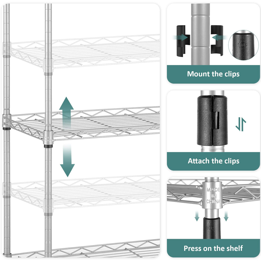 6-Tier Wire Shelving Unit with Caster Wheels W268487