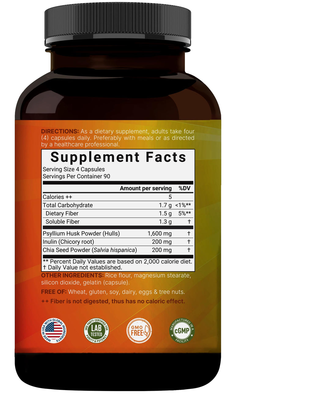 Psyllium Husk Fiber Capsules 2,000mg 360 Caps I392784