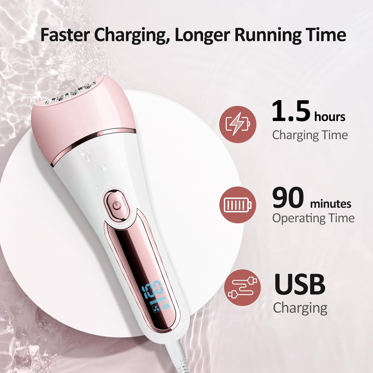 6 in 1 IPX7 Waterproof Rechargeable Epilator O4465
