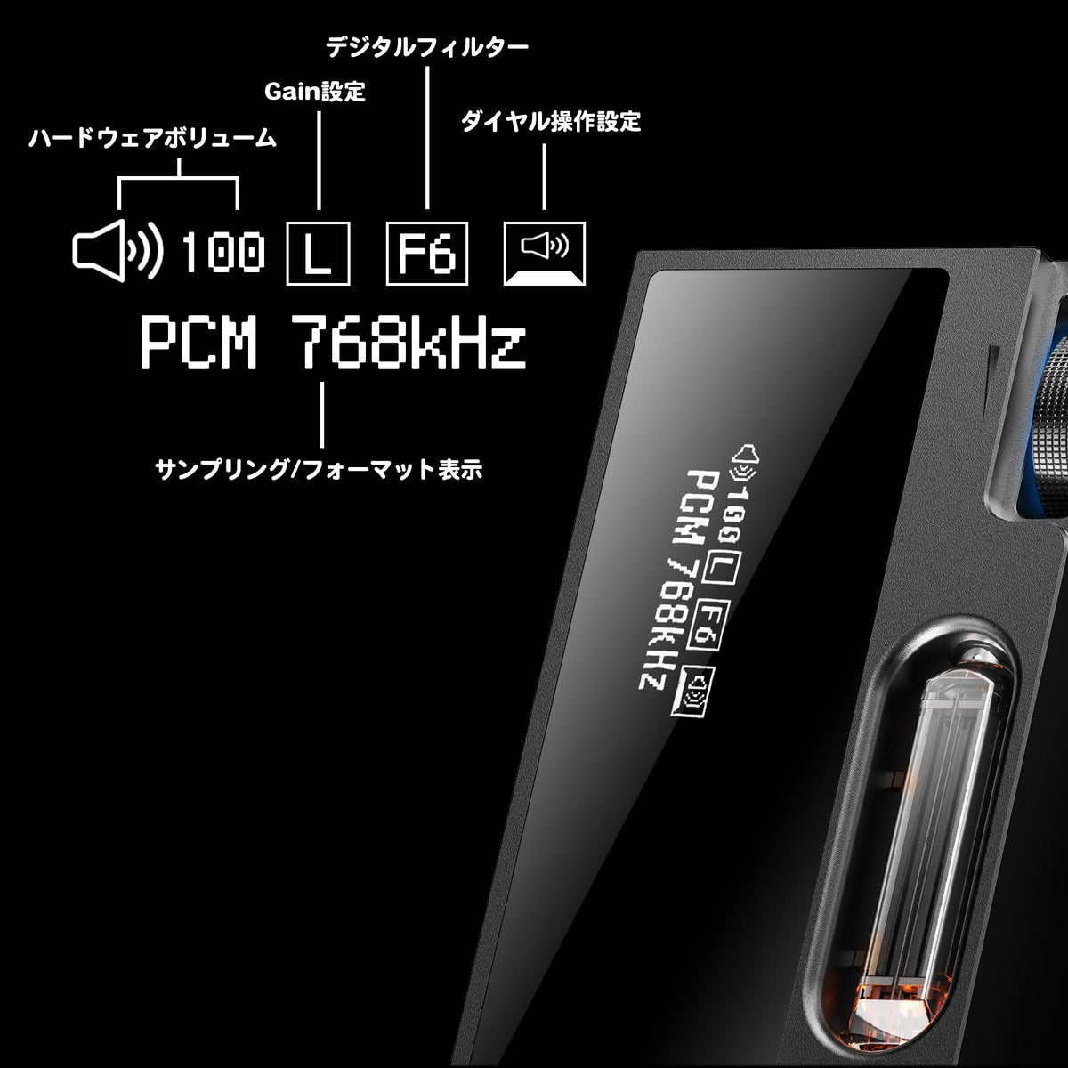 Portable Headphone Amplifier USB DAC AMP Dongle with Dual Tubes, 3.5mm+4.4mm Jack, Grey D77806