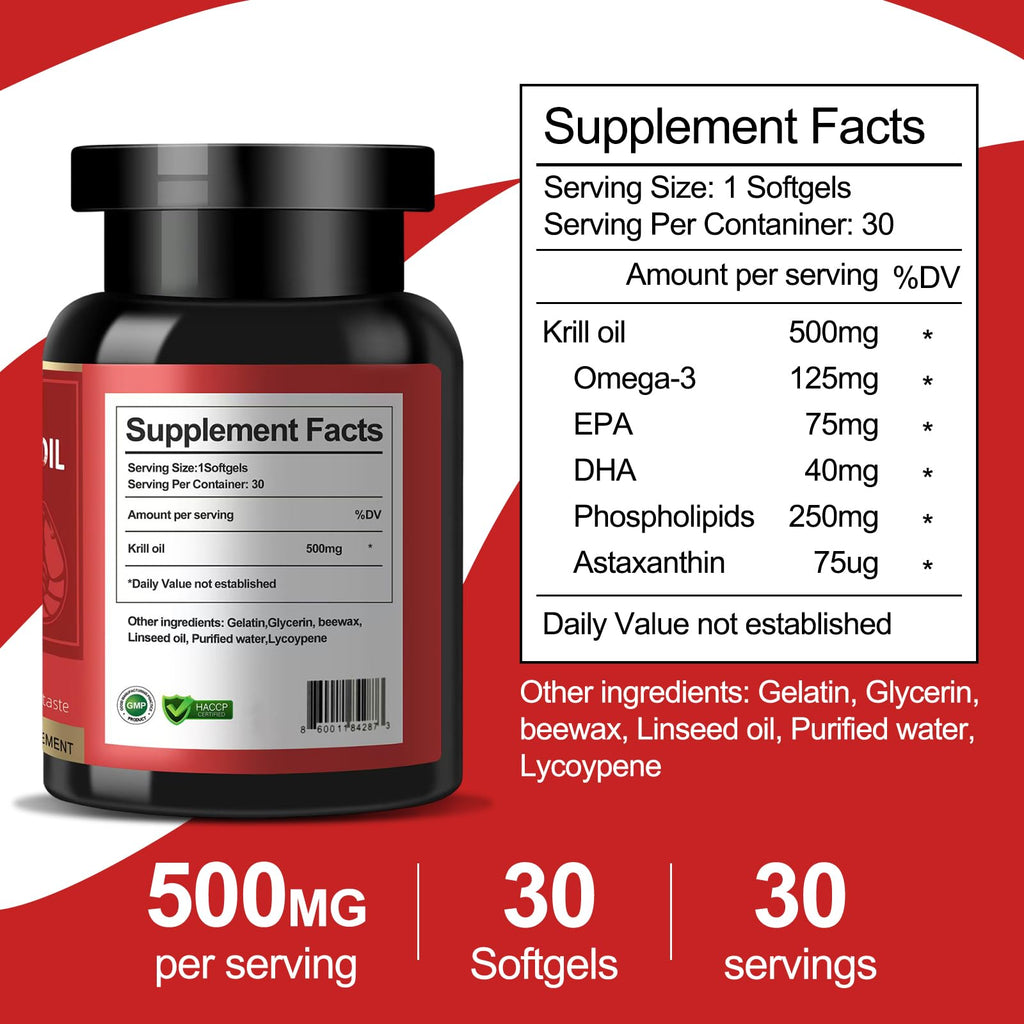 Krill Oil 500 mg Omega-3 120 Softgels W86017