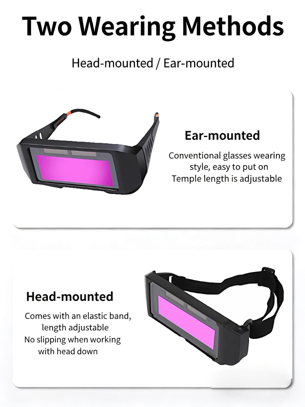 Auto Darkening Welding Glasses with Elastic Strap Y325