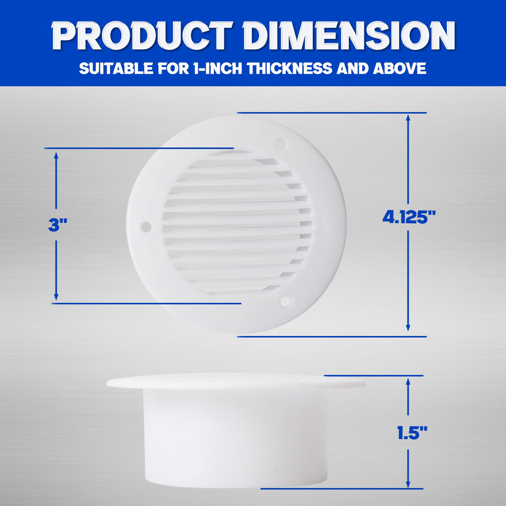 Trailer RV Sidewall Exhaust Vent Fan Kit with Cover, 2 Pack R19279