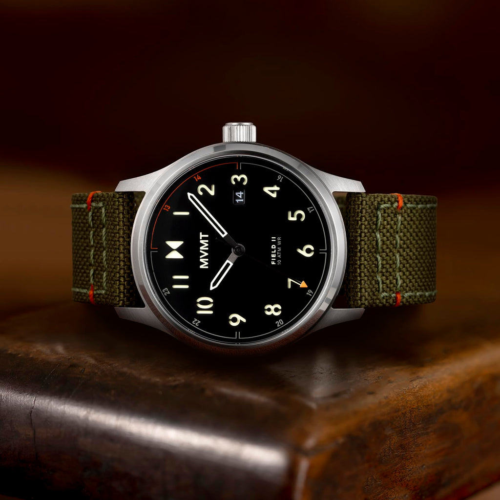 Men's 3 Hand Stainless Steel Nylon Strap Watch 41mm F6118