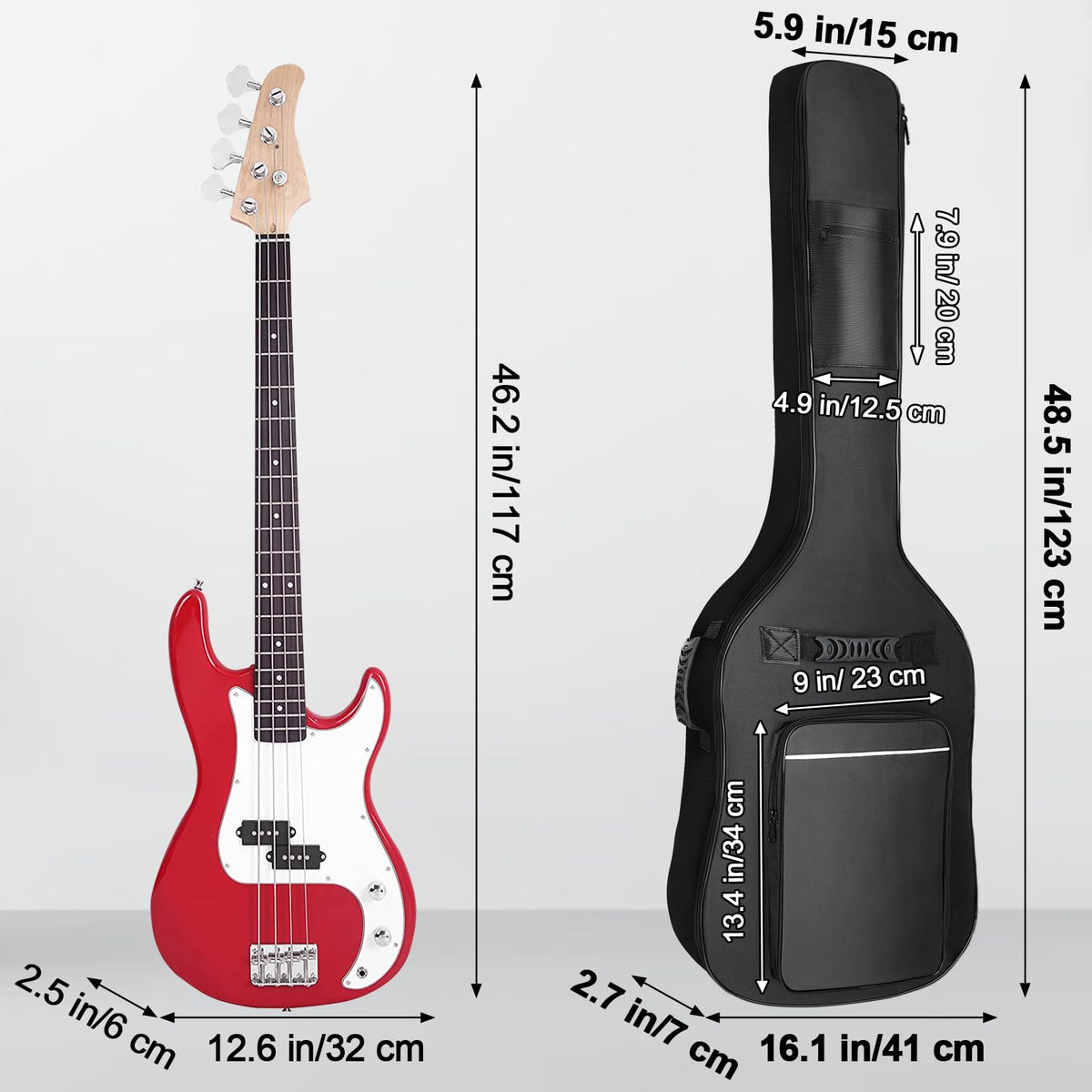 Black Waterproof Bass Guitar Gig Bag T950512