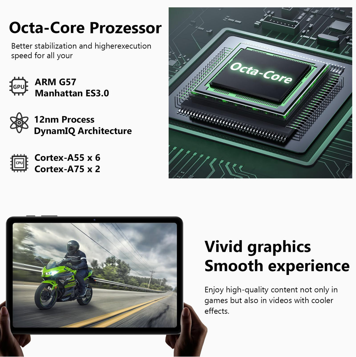 10 Inch Octa-Core Tablet with Keyboard Case Mouse Stylus J9009